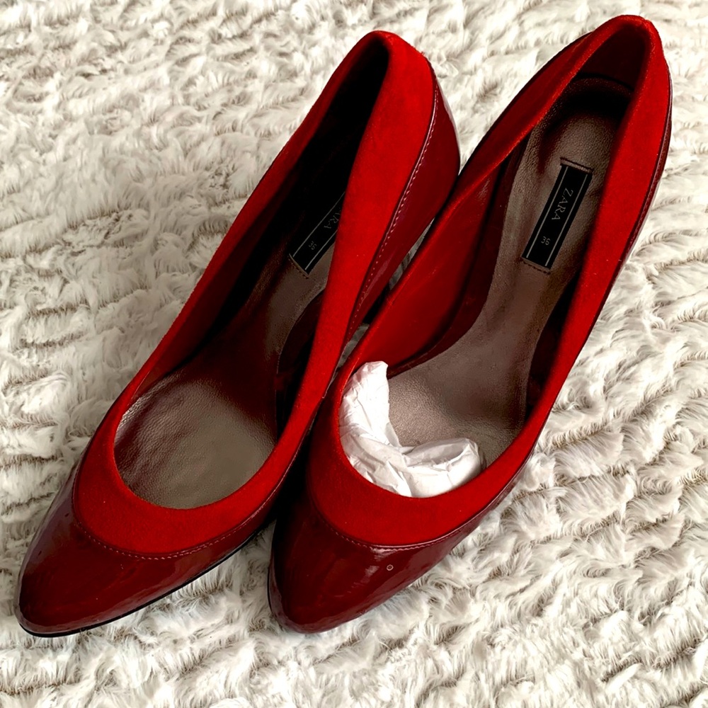 ZARA red high heels